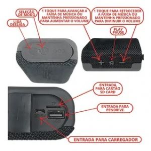 Caixa De Som Bluetooth Go 3 7.1 - Preto